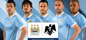 Una immagine adv della sponsorship regionale di Tecate in Messico insieme al ManCity