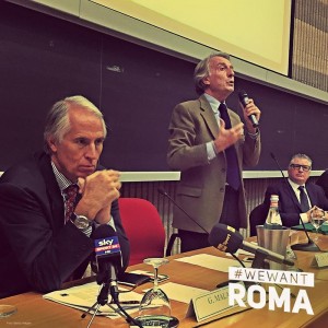 da sinistra verso destra: Giovanni Malagò (CONI) e Luca Cordero di Montezemolo (Roma2024) durante un workshop universitario