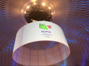 Un momento della presentazione del logo di Roma2024