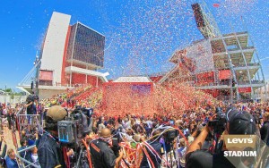 Una immagine dell'inaugurazione del Levi's stadium, sede dell'edizione n.50 del Superbowl/NFL (7 febbraio 2016) - foto tratta dal web