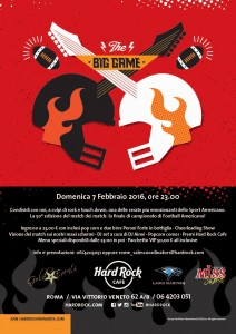 L'edizione n.50 del SuperBowl all'Hard Rock Cafè di Roma in collaborazione con Fox Sports