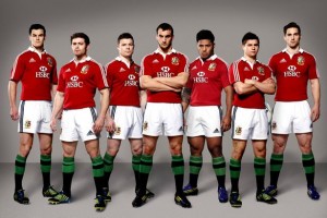 Una immagine della precedente maglia di British & Irish Lions sponsorizzata da HSBC