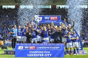 Una immagine del Leicester City, vincitore della seconda division inglese nel 2014