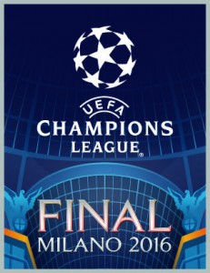 Il logo ufficiale della Uefa Champions league 2016 che si terrà a Milano 