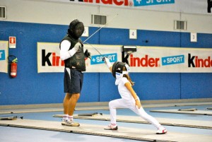 Una immagine del progetto Kinder Più Sport a sostegno della Scherma