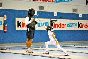Una immagine del progetto Kinder Più Sport a sostegno della Scherma