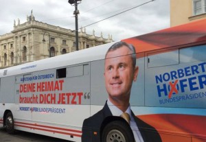 L'immagine di Norbert Hofer, l'esponente dell'ultra Destra austriaca candidato alle presidenziali austriache