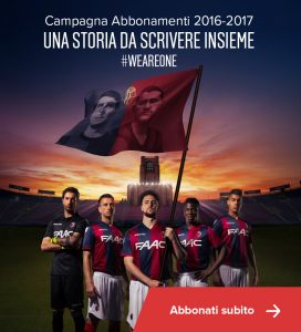 Una immagine della campagna abbonamenti Bologna FC stagione 2016/17