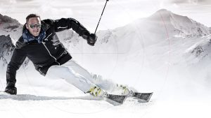 L'immagine di Bode Miller campione di sci pluridecorato sull'home page di "BomberSki.com"