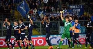 SPORT CALCIO BRESCIA SERIE BRESCIA VIRTUS ENTELLA NELLA FOTO saluti finali brescia 19-04 -2016 AGENZIA REPORTER ZANARDELLI - tratta dal sito www.bottegadelsarto.com