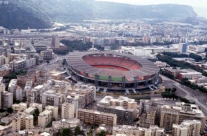Un'immagine aerea dello stadio San Paolo, "casa" dell'SSC Napoli