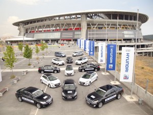 Hyundai partner pubblicitario FIFA durante un evento mondiale U20 calcio