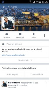 La fan page di Nando Marino, possibile candidato sindaco a Brindisi per il centro-sinistra