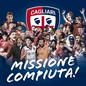 La pubblicità-messaggio del Cagliari calcio promosso in A