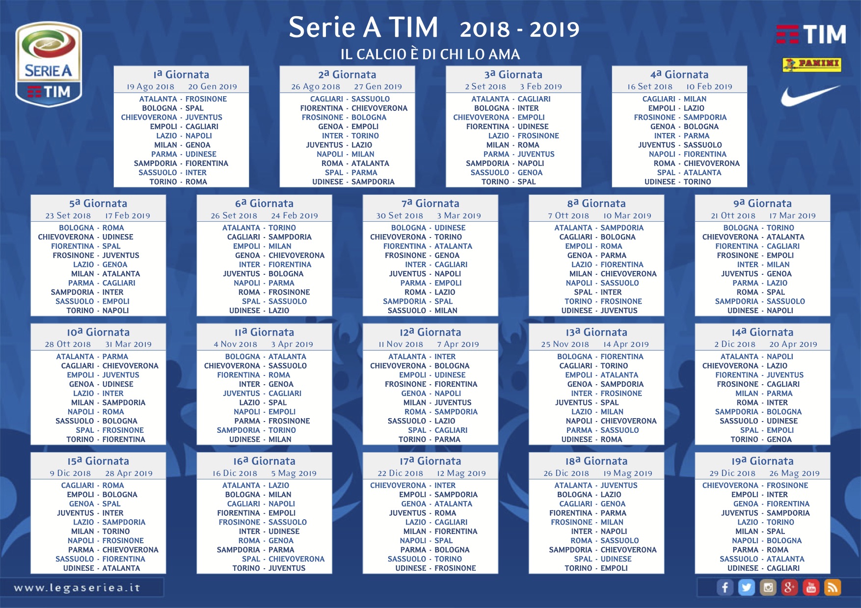 Serie A Presentato Il Calendario Del Campionato 2018 2019 Sporteconomy