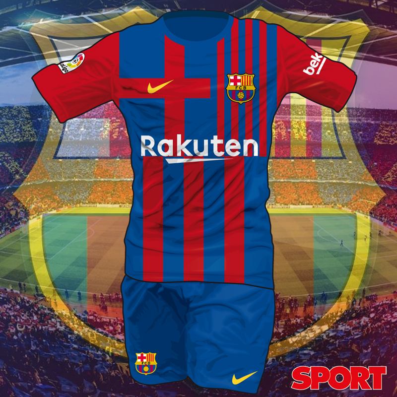 Il Barcellona presenta la prima maglia per la stagione 2021/2022 ...